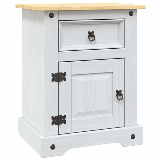 282618 vidaXL Bedside Cabinet Mexican Pine Corona Range White 53x39x67 cm 282618 vidaXL Bedside Cabinet Mexican Pine Corona Range White 53x39x67 cm