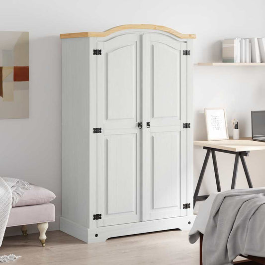 282620 vidaXL Wardrobe Mexican Pine Corona Range 2 Doors White 282620 vidaXL Wardrobe Mexican Pine Corona Range 2 Doors White