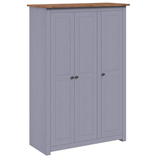 3-Door Wardrobe Grey 118x50x171.5 cm Pine Panama Range 3-Door Wardrobe Grey 118x50x171.5 cm Pine Panama Range