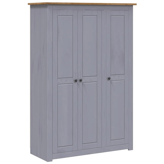 3-Door Wardrobe Grey 118x50x171.5 cm Pine Panama Range 3-Door Wardrobe Grey 118x50x171.5 cm Pine Panama Range