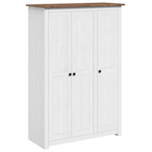 3-Door Wardrobe White 118x50x171.5 cm Pine Panama Range 3-Door Wardrobe White 118x50x171.5 cm Pine Panama Range
