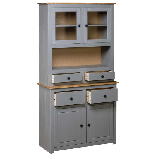 Highboard Grey 93x40.5x180 cm Solid Pine Panama Range Highboard Grey 93x40.5x180 cm Solid Pine Panama Range