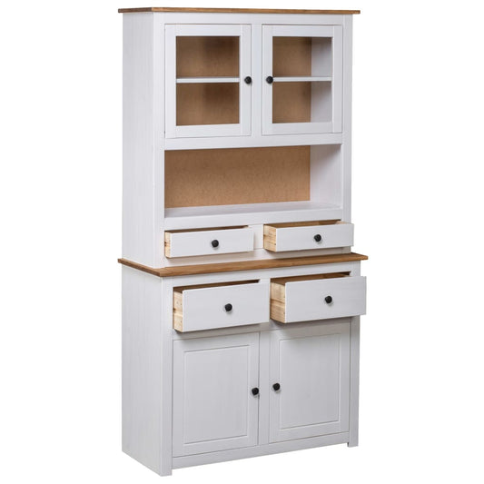 Highboard White 93x40.5x180 cm Solid Pine Panama Range Highboard White 93x40.5x180 cm Solid Pine Panama Range