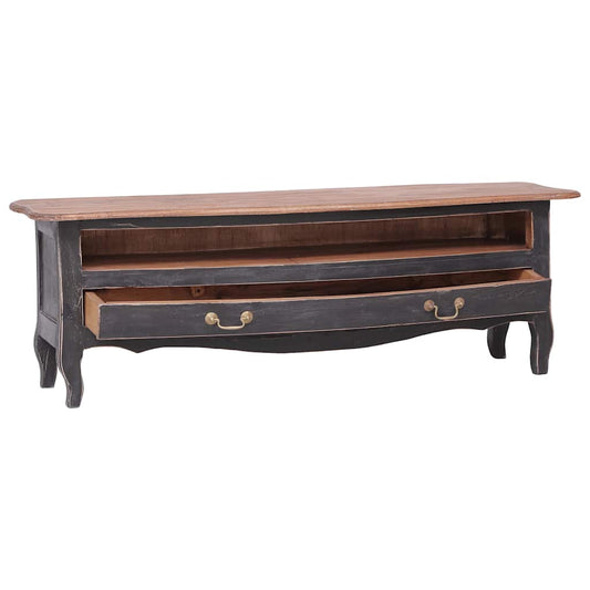 283901 vidaXL TV Cabinet 120x30x40 cm Black Solid Mahogany Wood 283901 vidaXL TV Cabinet 120x30x40 cm Black Solid Mahogany Wood