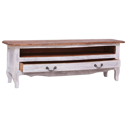 TV Cabinet 120x30x40 cm White Solid Mahogany Wood TV Cabinet 120x30x40 cm White Solid Mahogany Wood