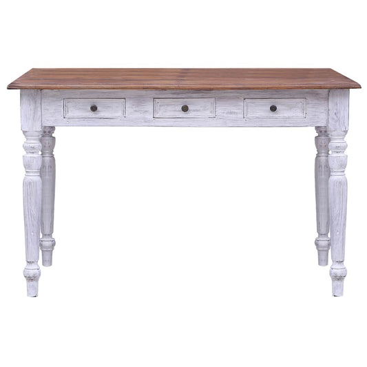 283908 vidaXL Desk with Drawers White 117x57x75 cm Solid Mahogany Wood 283908 vidaXL Desk with Drawers White 117x57x75 cm Solid Mahogany Wood