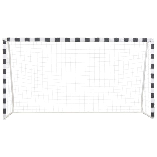 Soccer Goal 300x160x90 cm Metal Black and White Soccer Goal 300x160x90 cm Metal Black and White