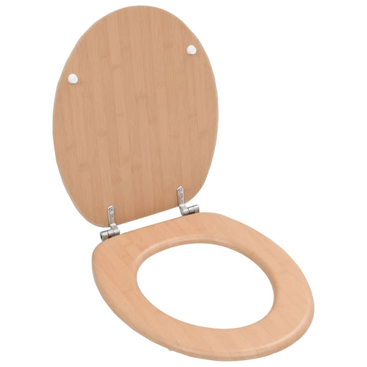 WC Toilet Seats 2 pcs with Lids MDF Bamboo Design WC Toilet Seats 2 pcs with Lids MDF Bamboo Design