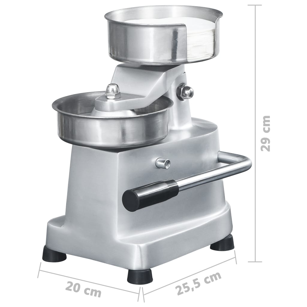 50995 vidaXL Hamburger Press Machine with 500 Patty Papers Aluminium 10 cm
