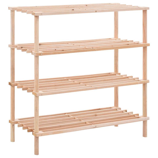 4-Tier Shoe Rack Solid Fir Wood 4-Tier Shoe Rack Solid Fir Wood