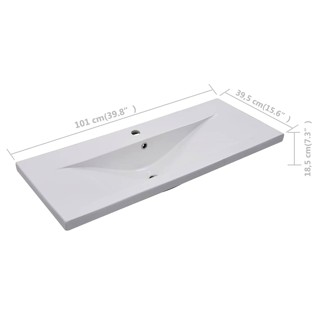145064 vidaXL Built-in Basin 101x39,5x18,5 cm Ceramic White