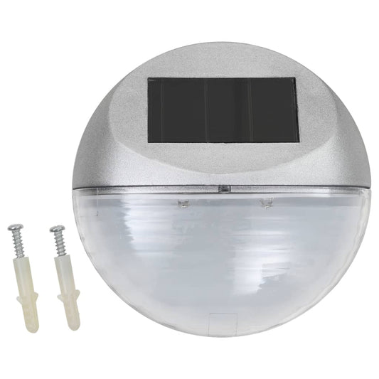Outdoor Solar Wall Lamps LED 24 pcs Round Silver Outdoor Solar Wall Lamps LED 24 pcs Round Silver