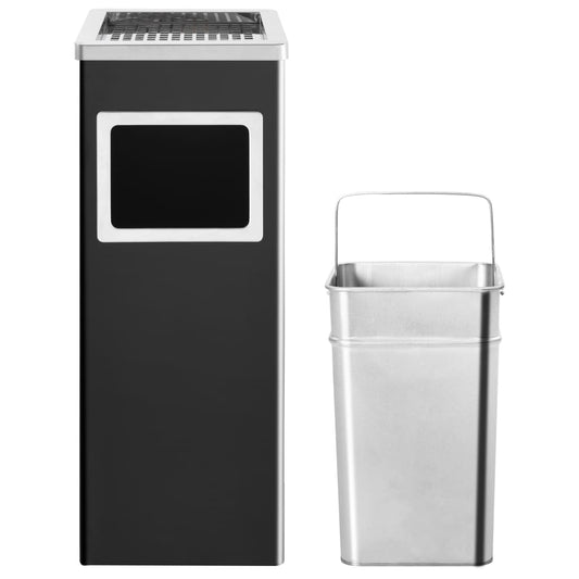 Ashtray Dustbin Hotel 36 L Steel Black Ashtray Dustbin Hotel 36 L Steel Black