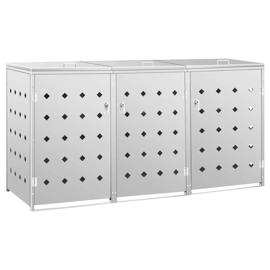 Triple Wheelie Bin Shed 240 L Stainless Steel Triple Wheelie Bin Shed 240 L Stainless Steel