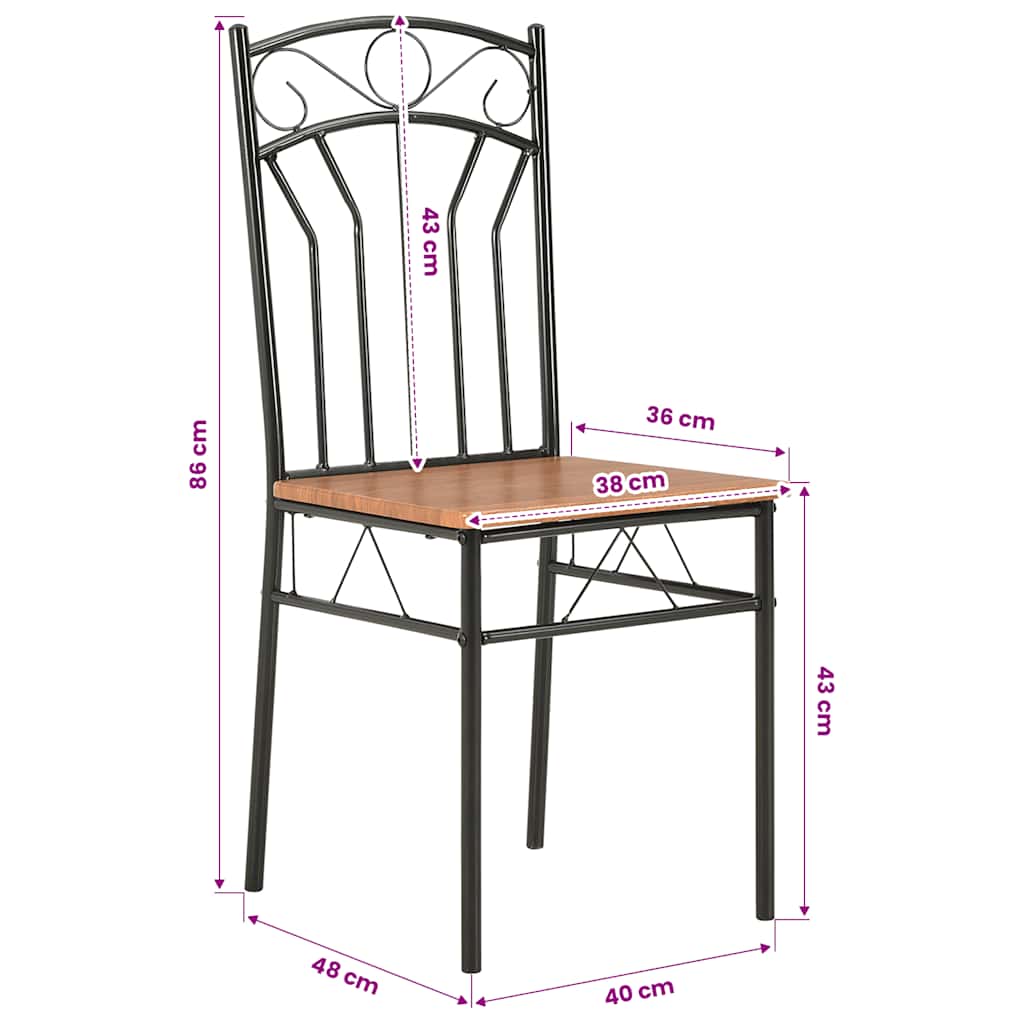 Dining Chairs 2 pcs Brown MDF