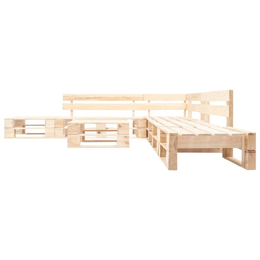 6 Piece Garden Pallet Lounge Set Natural Wood 6 Piece Garden Pallet Lounge Set Natural Wood