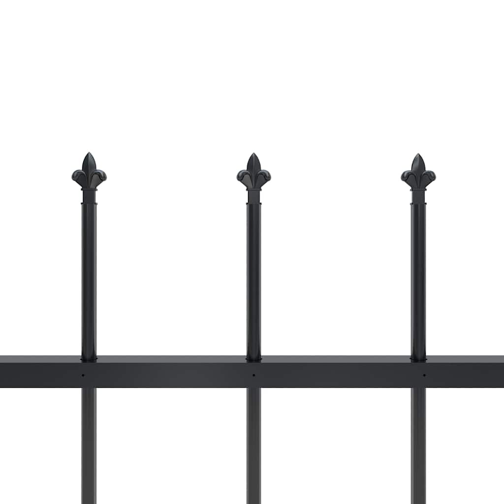 Garden Fence with Spear Top Steel 1339x60 cm Black