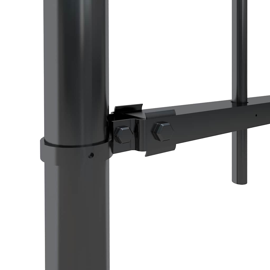 Garden Fence with Hoop Top Steel 337x120 cm Black