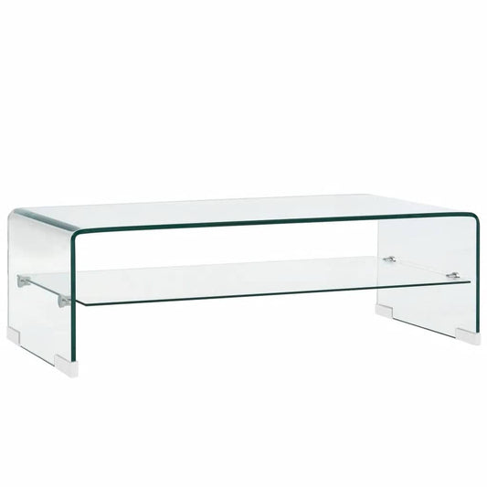 Coffee Table Clear 98x45x31 cm Tempered Glass Coffee Table Clear 98x45x31 cm Tempered Glass