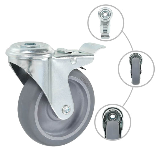 12 pcs Bolt Hole Swivel Casters 100 mm 12 pcs Bolt Hole Swivel Casters 100 mm