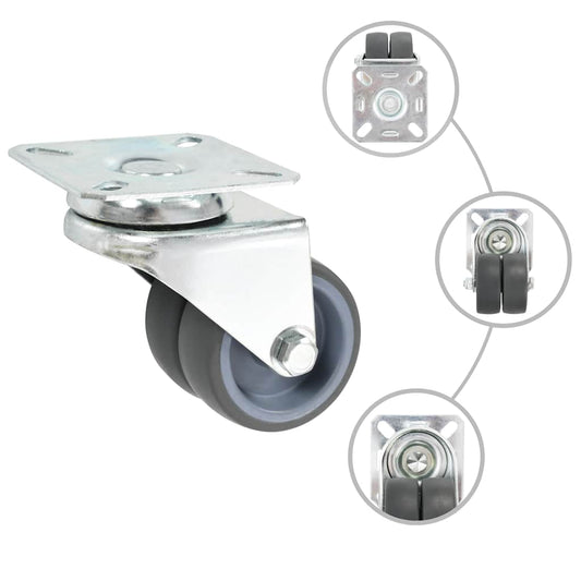 12 pcs Twin-wheel Swivel Casters 50 mm 12 pcs Twin-wheel Swivel Casters 50 mm