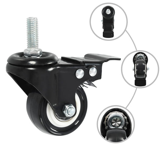 16 pcs Swivel Casters with Brakes 50 mm 16 pcs Swivel Casters with Brakes 50 mm