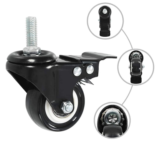 16 pcs Swivel Casters with Brakes 50 mm 16 pcs Swivel Casters with Brakes 50 mm