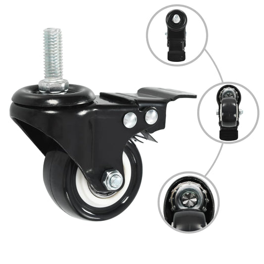 24 pcs Swivel Casters with Brakes 50 mm 24 pcs Swivel Casters with Brakes 50 mm