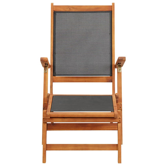 45958 vidaXL Outdoor Deck Chair Solid Acacia Wood and Textilene 45958 vidaXL Outdoor Deck Chair Solid Acacia Wood and Textilene