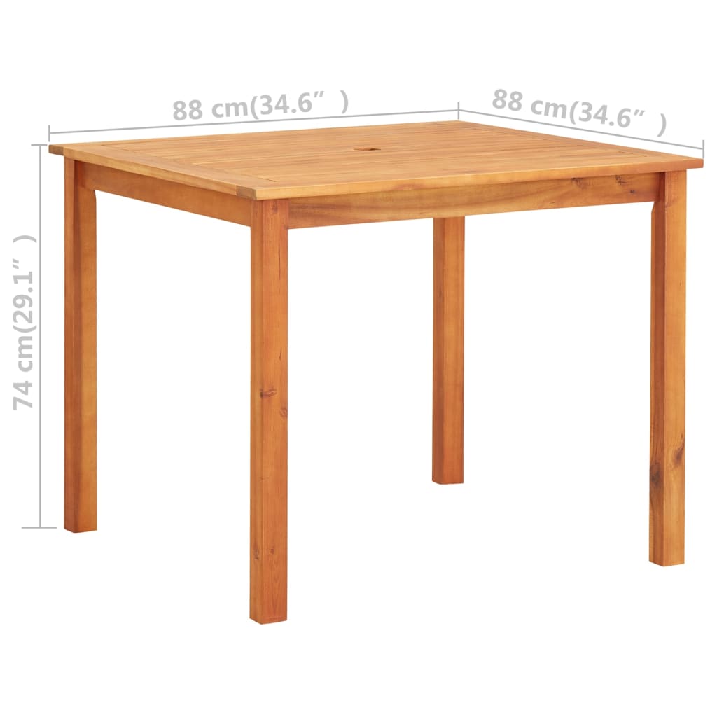 45961 vidaXL Garden Table 88x88x74 cm Solid Acacia Wood