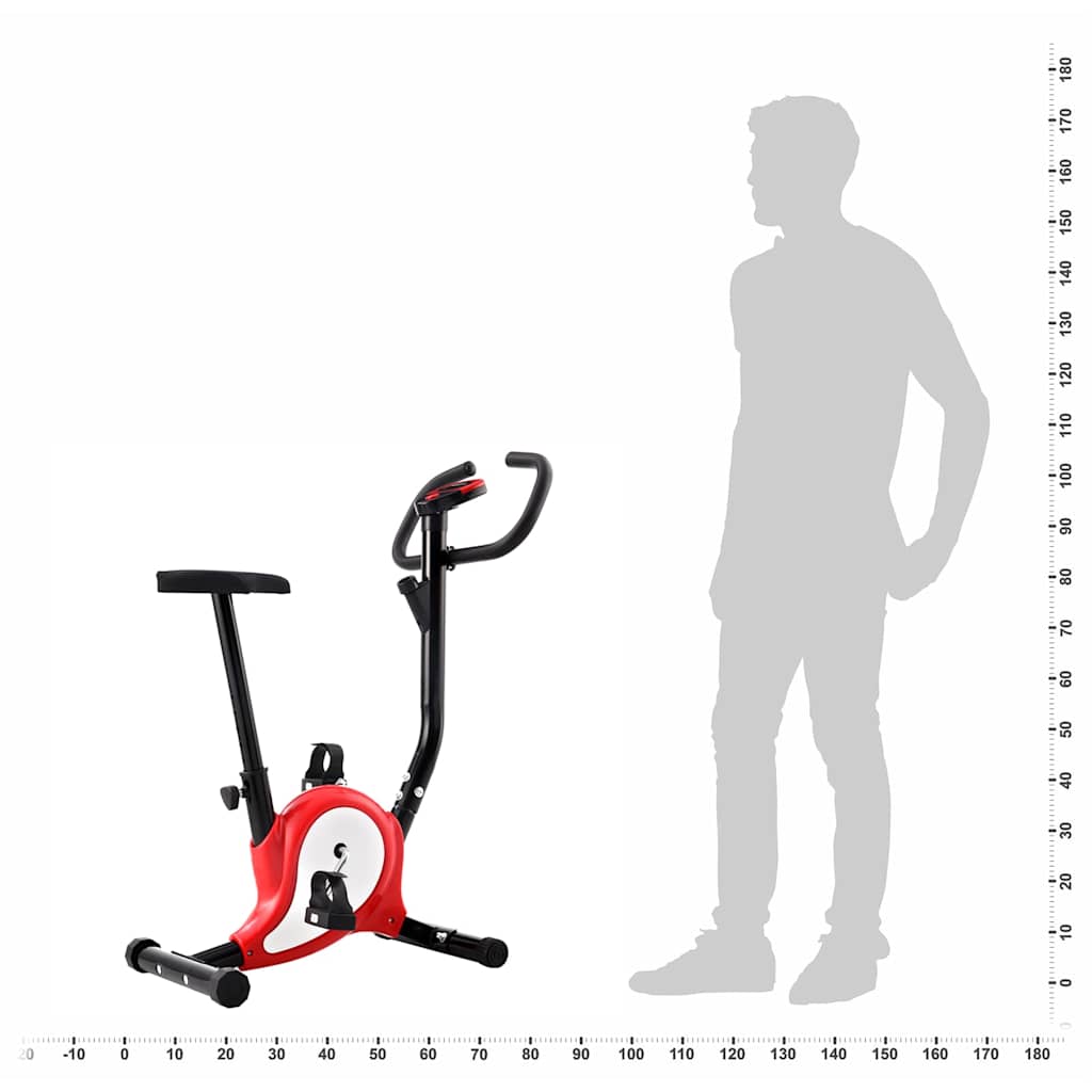 92012 vidaXL Exercise Bike with Belt Resistance Red