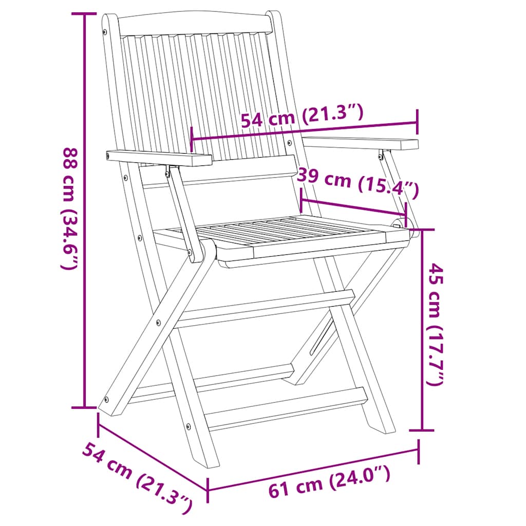 Folding Chairs 4 pcs Solid Acacia Wood