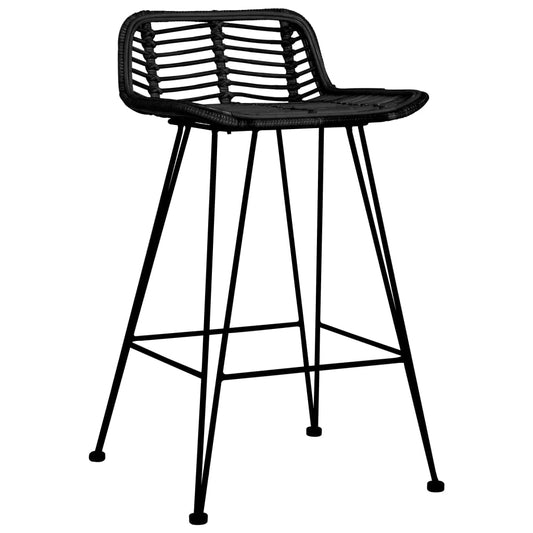 Bar Chairs 2 pcs Black Rattan Bar Chairs 2 pcs Black Rattan