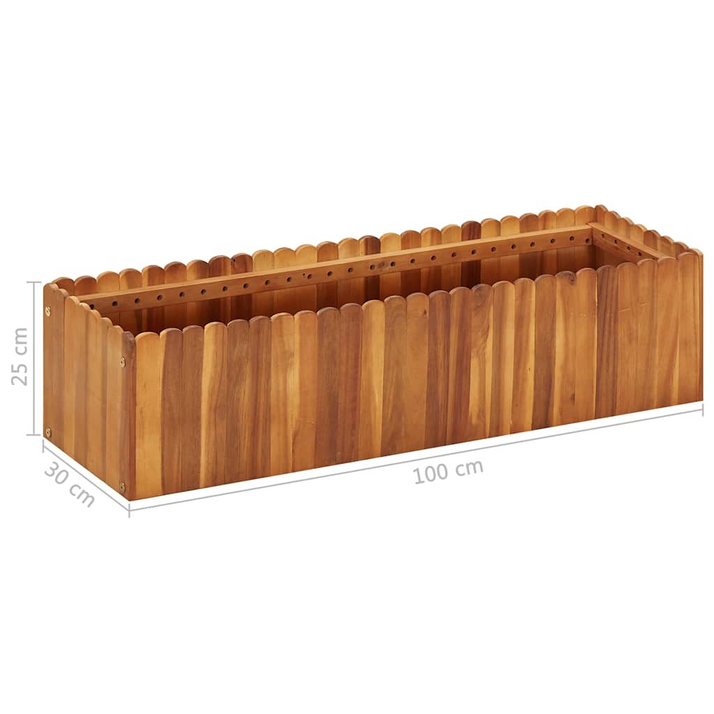 45918 vidaXL Garden Raised Bed 100x30x25 cm Solid Acacia Wood
