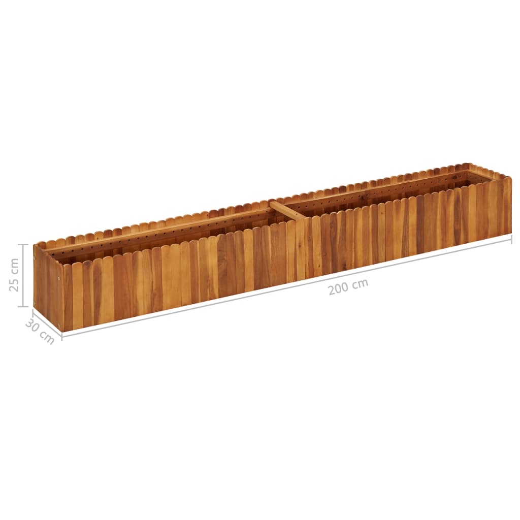 45920 vidaXL Garden Raised Bed 200x30x25 cm Solid Acacia Wood