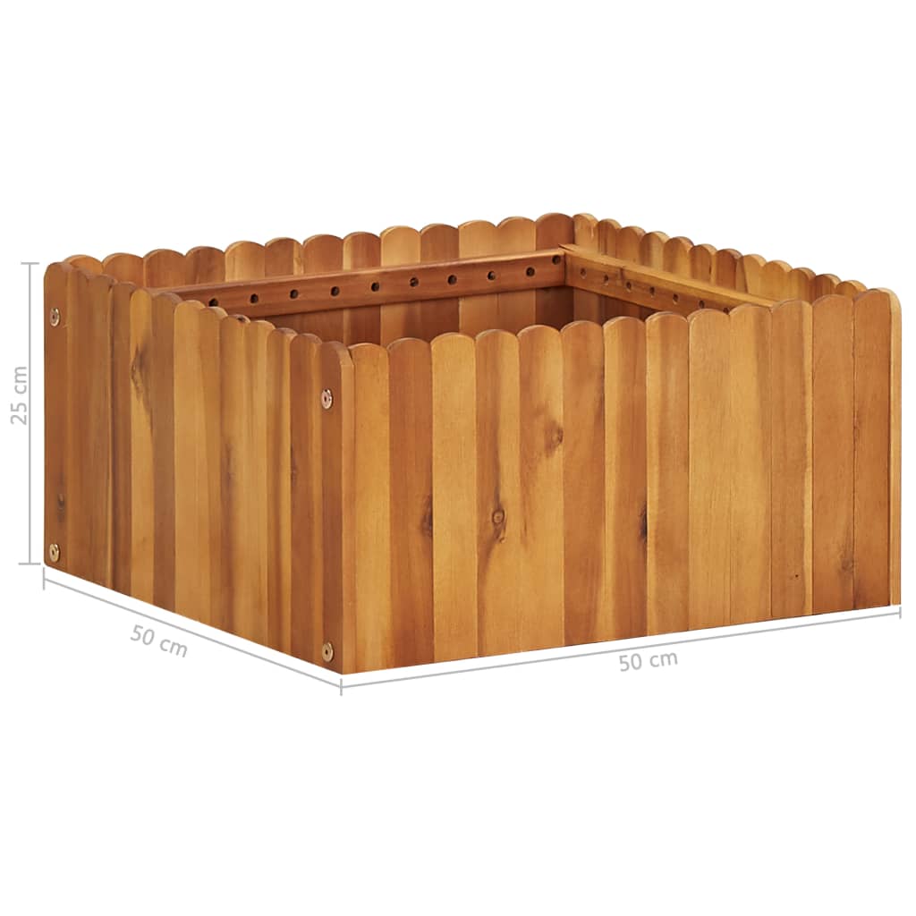 Raised Bed | Natural wood colour | Solid acacia wood | Medium