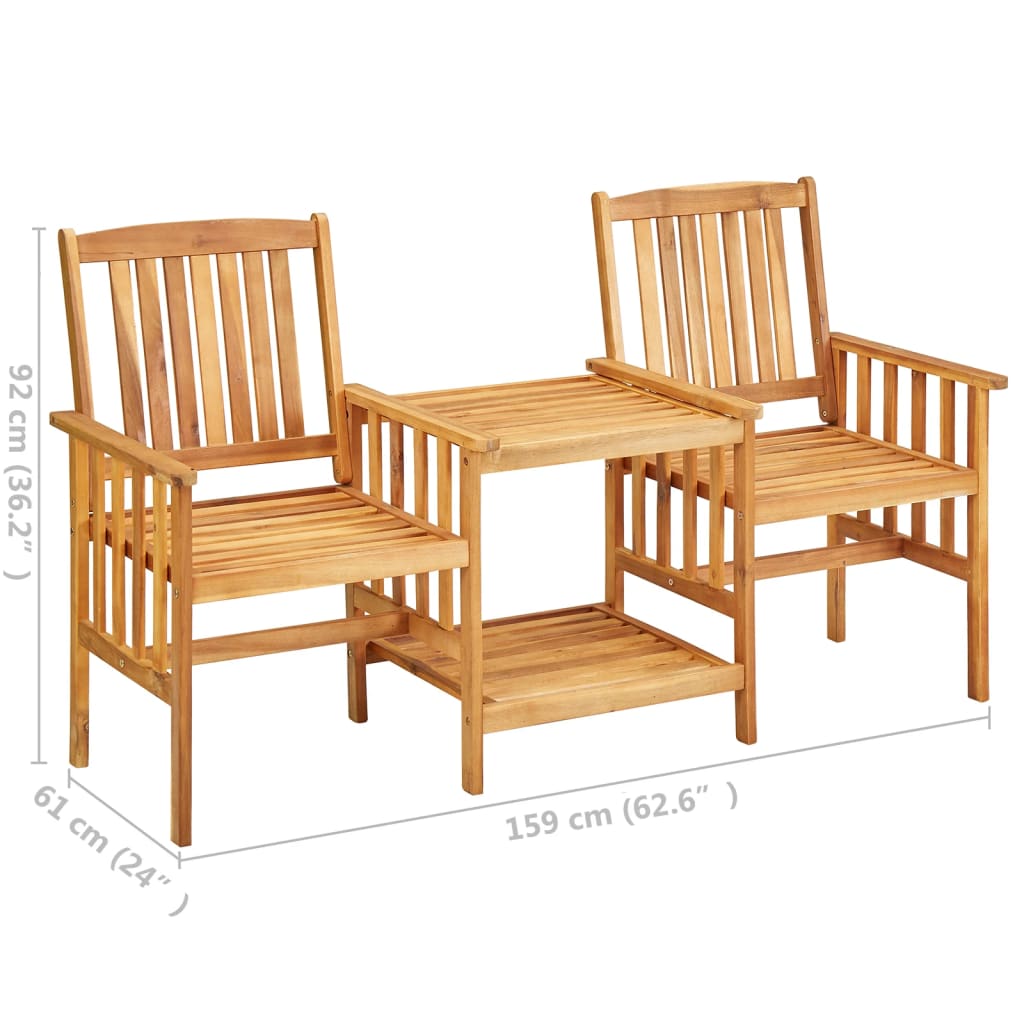 Bistro Set | Natural wood colour | Solid Acacia wood | Standard | Durable