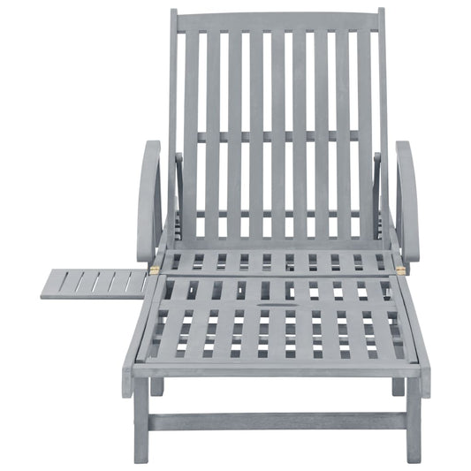 Garden Sun Lounger Grey Solid Acacia Wood Garden Sun Lounger Grey Solid Acacia Wood