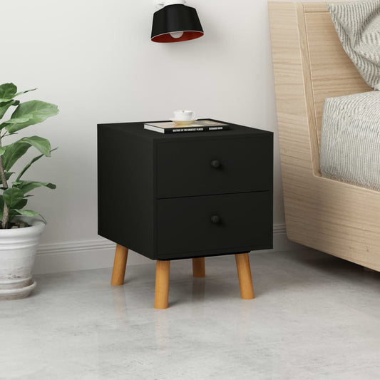 Bedside Cabinets 2 pcs Black 40x30x50 cm Solid Pinewood Bedside Cabinets 2 pcs Black 40x30x50 cm Solid Pinewood