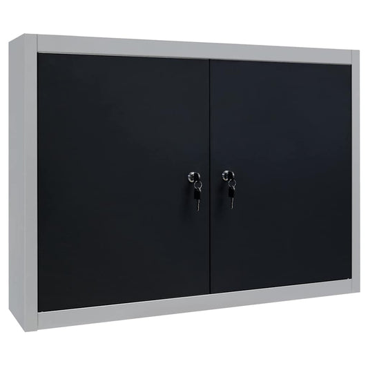 145365 vidaXL Wall Mounted Tool Cabinet Industrial Style Metal Grey and Black 145365 vidaXL Wall Mounted Tool Cabinet Industrial Style Metal Grey and Black