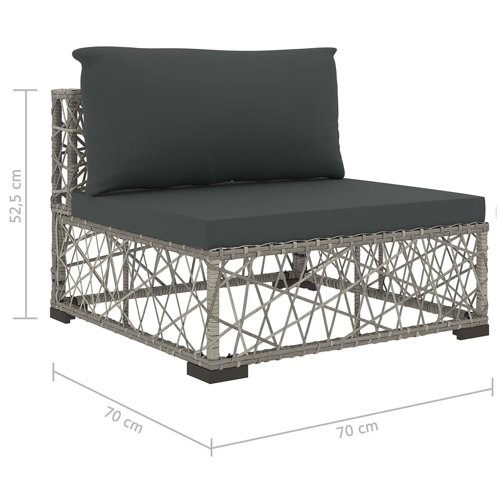 Garden Lounge Set | Grey | PE Rattan, Powder-Coated Steel, Tempered Glass