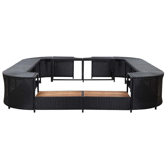 46073 vidaXL Square Spa Surround Black 268 x 268 x 55 cm Poly Rattan 46073 vidaXL Square Spa Surround Black 268 x 268 x 55 cm Poly Rattan