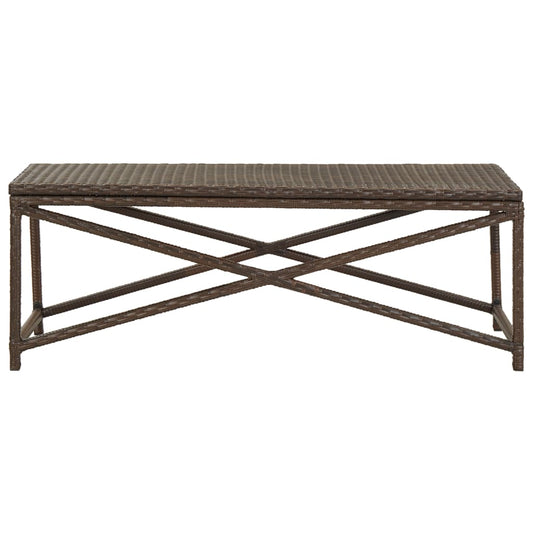 Bench | Brown | Polyethylene rattan and powder-coated steel | 120 cm Bench | Brown | Polyethylene rattan and powder-coated steel | 120 cm