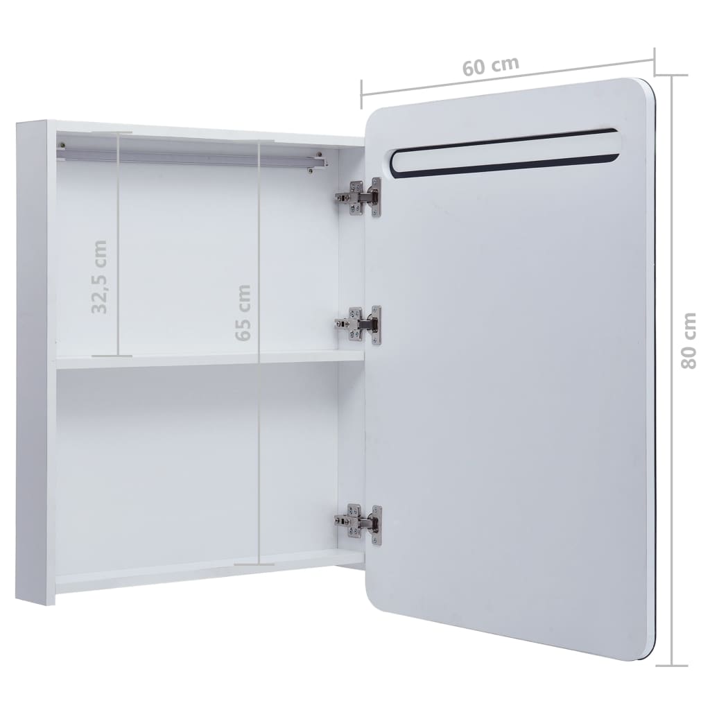 285118 vidaXL LED Bathroom Mirror Cabinet 60x11x80 cm