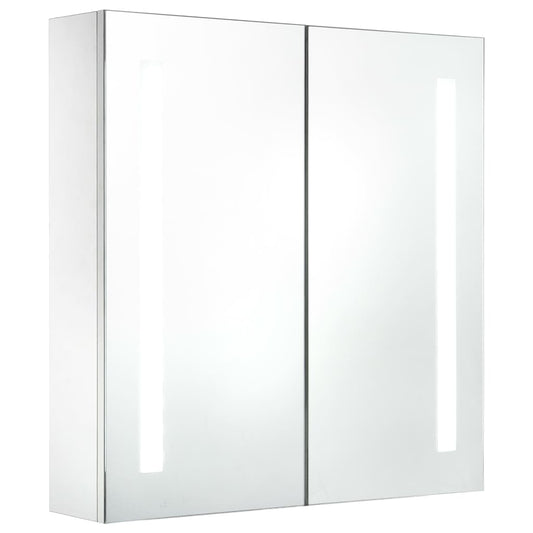 Bathroom Cabinet | White and Silver | MDF, Glass | 60x14x62 cm Bathroom Cabinet | White and Silver | MDF, Glass | 60x14x62 cm
