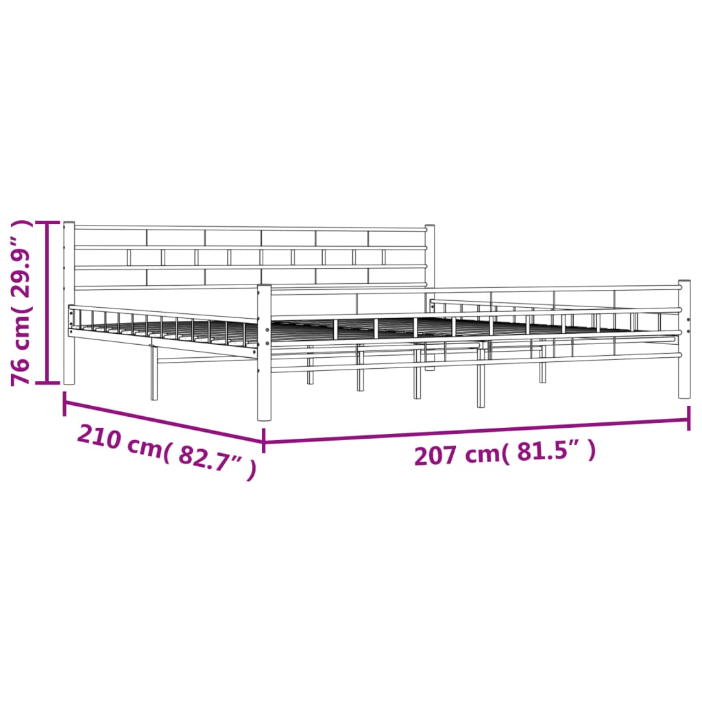 Bed Frame | White | Metal frame, plywood slats | Double | Durable
