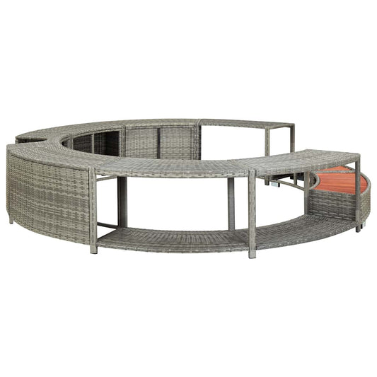 Hot Tub Surround Grey Poly Rattan Hot Tub Surround Grey Poly Rattan