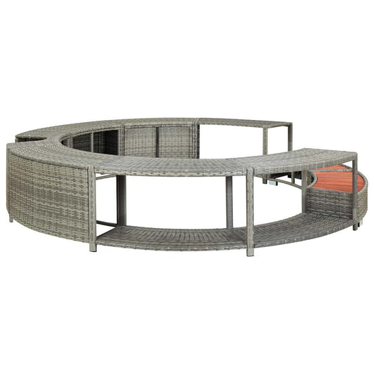 Hot Tub Surround Grey Poly Rattan Hot Tub Surround Grey Poly Rattan