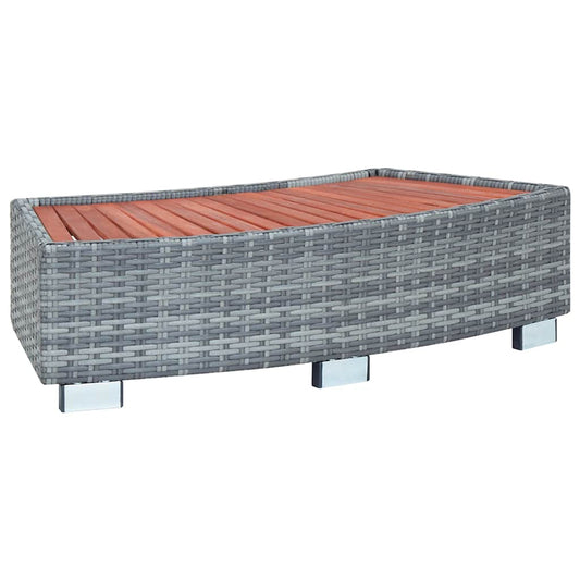 46461 vidaXL Spa Step Grey Poly Rattan 92x45x25 cm 46461 vidaXL Spa Step Grey Poly Rattan 92x45x25 cm