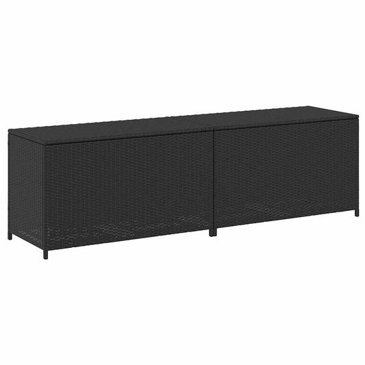 Garden Storage Box Poly Rattan 200x50x60 cm Black Garden Storage Box Poly Rattan 200x50x60 cm Black